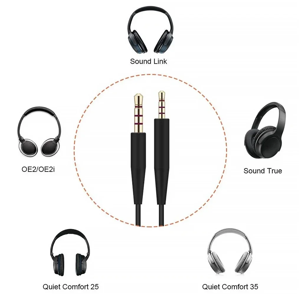 Kopfhörerkabel mit Mikrofon 3,5mm auf 2,5mm Gerader Stecker Kopfhörerkabel 140cm Headset-Ersatz Passend für Bose QC25 35 OE2 – Detail 3