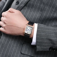 New Fashion Luxury Designer Rectangle Dial Quartz Watch Men Leather Band Casual Wrist watch Relogio Masculino uhren herren reloj 6