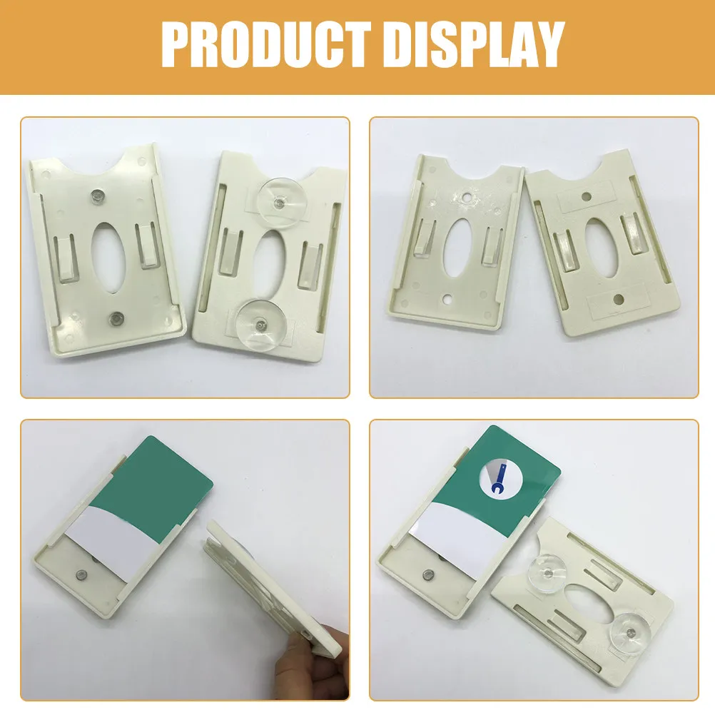 2 Pcs Badge Holder with Suction Cup Document Engine Card Management Display Sleeve Window