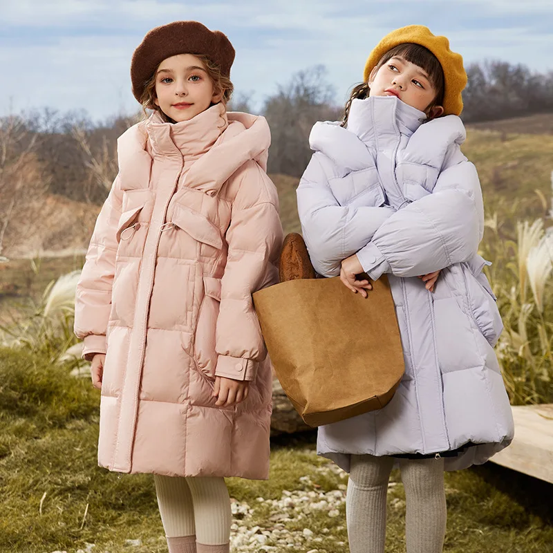 2025 Winter Children Girl Down Jacket Thicken Warm Long Jacket For Girl 5-16 Years Kids Teenage Girl Parka Outwear Coat