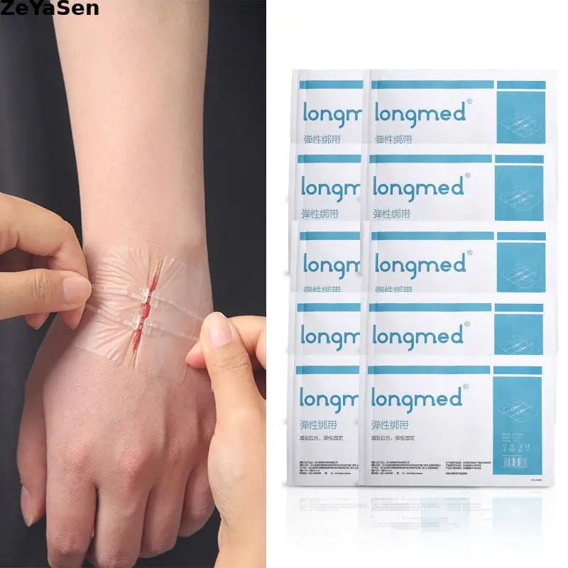 10pcs Zipper Band-aid Suture-free Wound Dressing Patches Painless Wound Closure Device Zip Suture Reducer Waterproof Strips