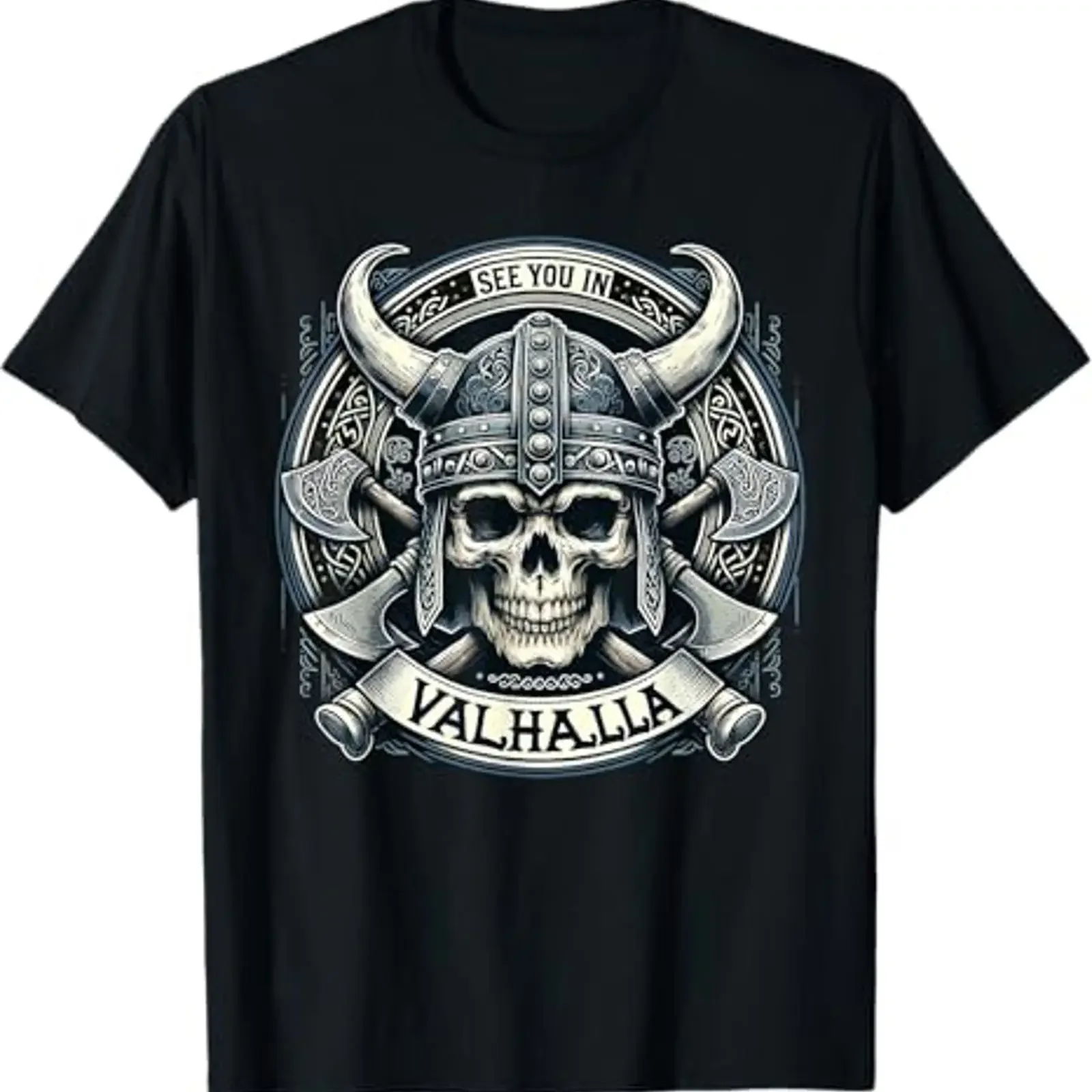 See You In Valhalla Skull Viking T Shirt vintage Washed Casual designer clothes Unisex Soft Versatile homme streetwear fashion