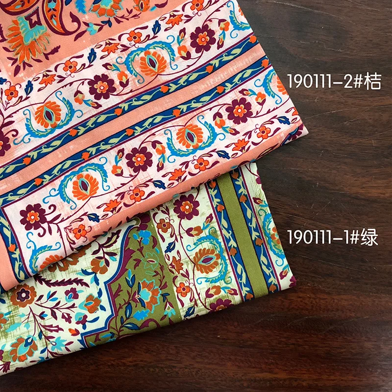 Soft Floral Printed Pattern Viscose Fabric Rayon Cotton Fabric For Sewing Spring Summer Dress Design Cloth 100*145cm