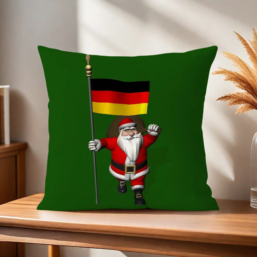 Weihnachtsmann mit Flagge Weihnachtskissenbezug Kissenhülle für Zuhause, Sofa, Wohnzimmer, Büro, Café, Auto – Detail 6