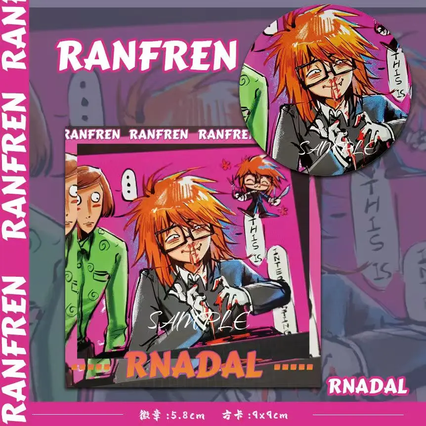 Ranfren laser Postcard Badge Pin Brooch