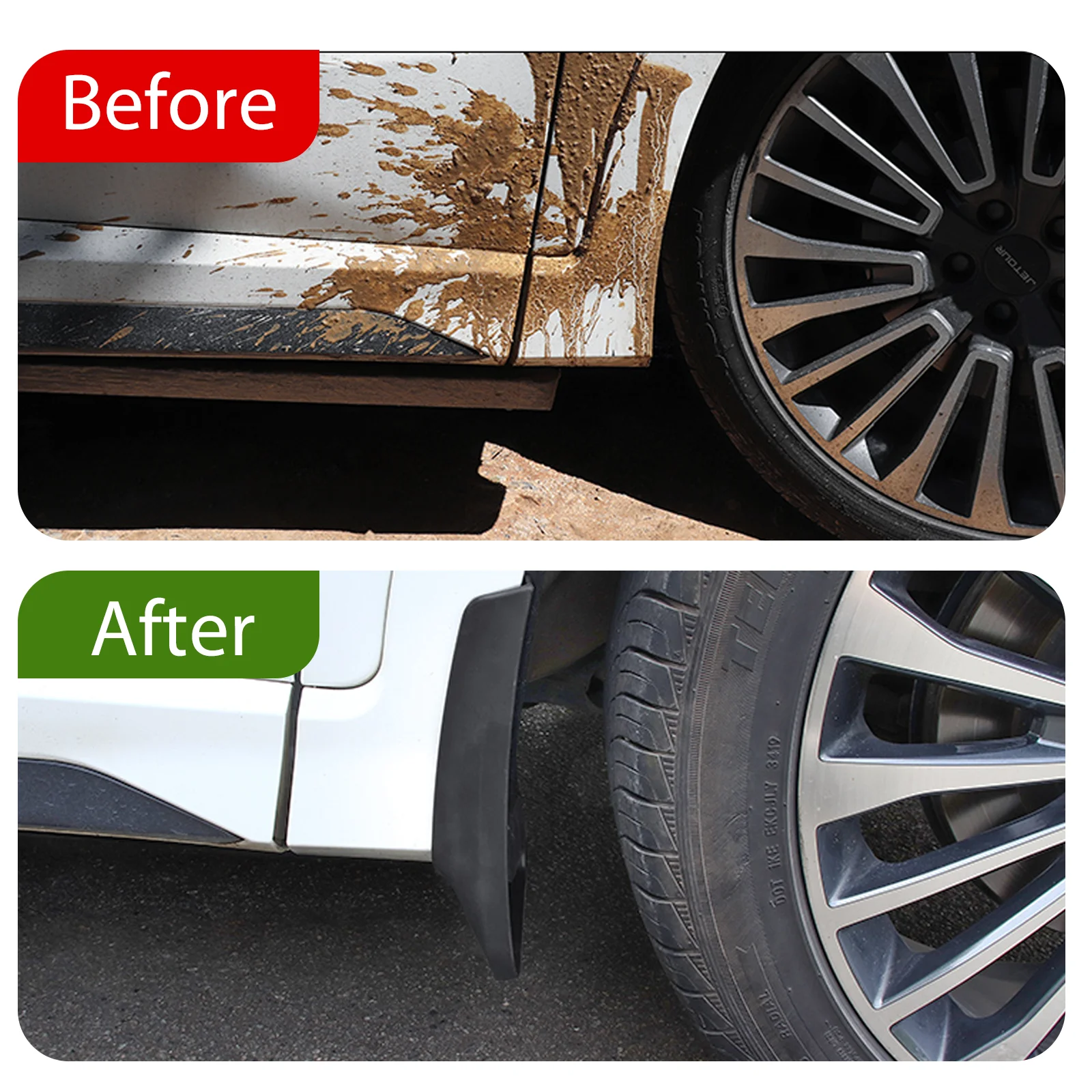 Mud Flaps Splash Guards 4PCS Front & Rear Side Mud Guards Compatible with Toyota Tacoma with Fender Flares 2005-2015