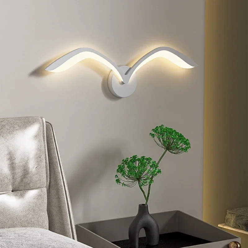 Creative Seagull Wall Lamp Children's LED Lights Modern Nordic Living Room Home Decor Sofa Background Wall Sconce Bedroom Lamps