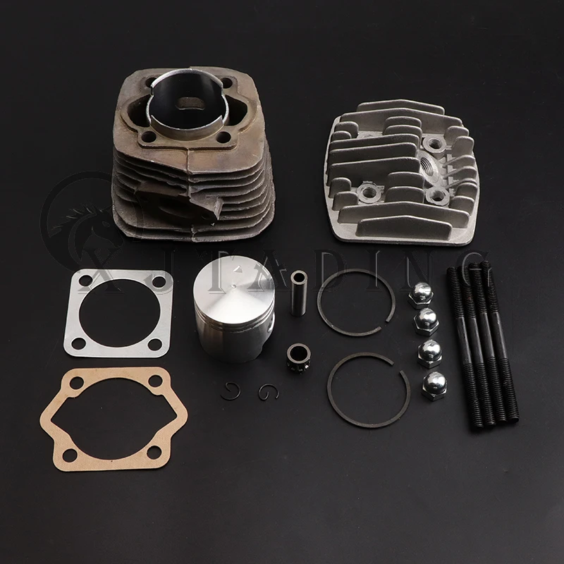 47mm Cylinder Head Set & Piston Kit Ring with mounting stud Fit for 60cc 66cc 80CC Motorized Bicycle Bike Engine Parts