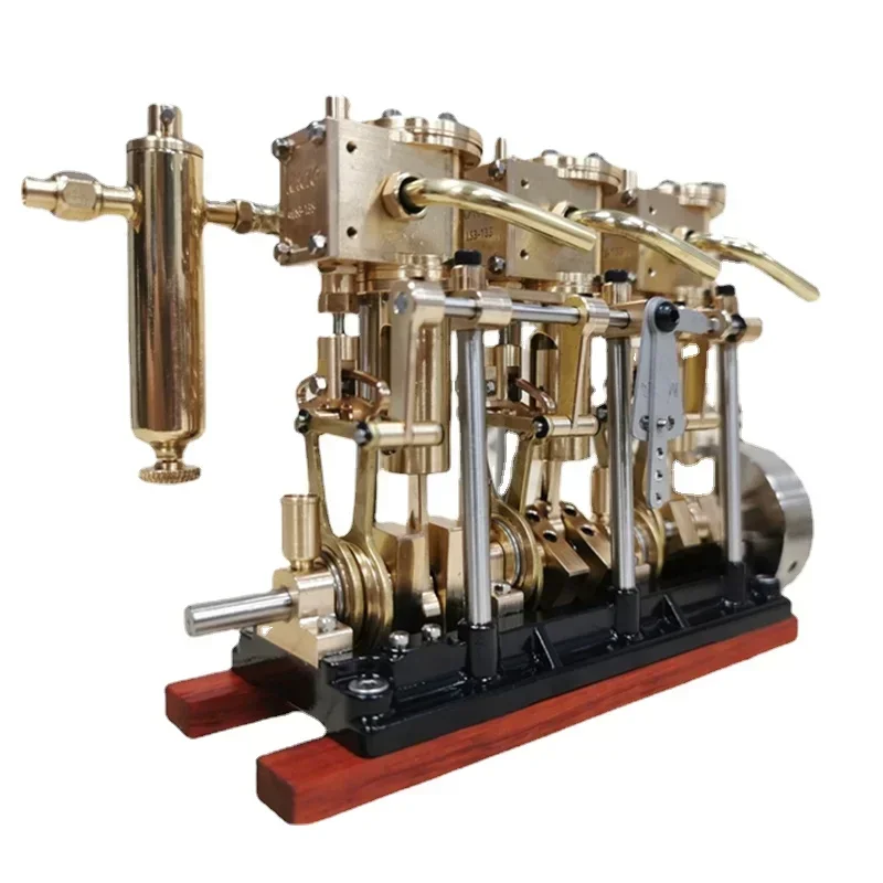 KACIO LS3-13S Twin Three-cylinder Steam Engine Big Torque-starting Engine Model Is Available for Ship Model Steampunk Toys