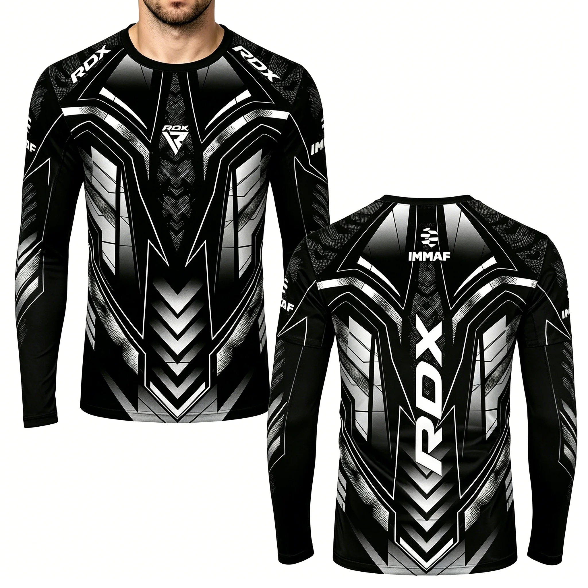 Camiseta Deportiva de Compresión de Manga Larga para Hombre, para Entrenamiento, Fitness, MMA