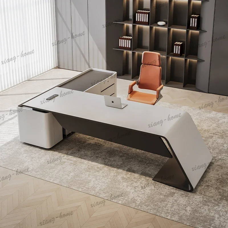 FG White Storage Executive Office Desk Wood Strong Large Luxury Executive Office Desk Modern Cheap Tisch Small Spaces Furniture