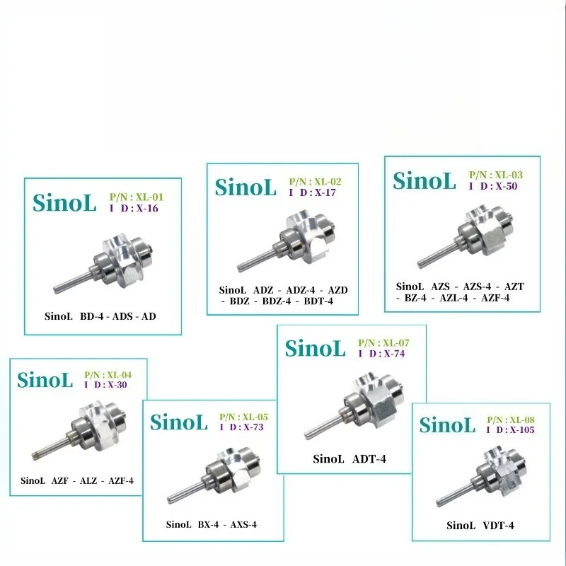 Dental Handpiece Cartridge Rotor Sinol High Speed Turbine Ceramic Ball Bearing Rotor Push Button Torque Head