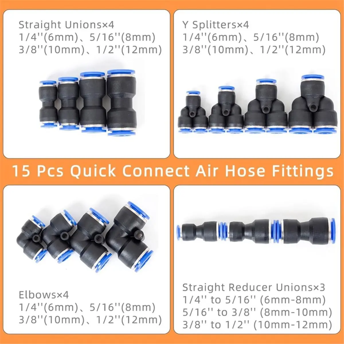 Push to Connect Fittings Air Line Disconnect Tool Kit Push Fitting Removal Tool for 1/4