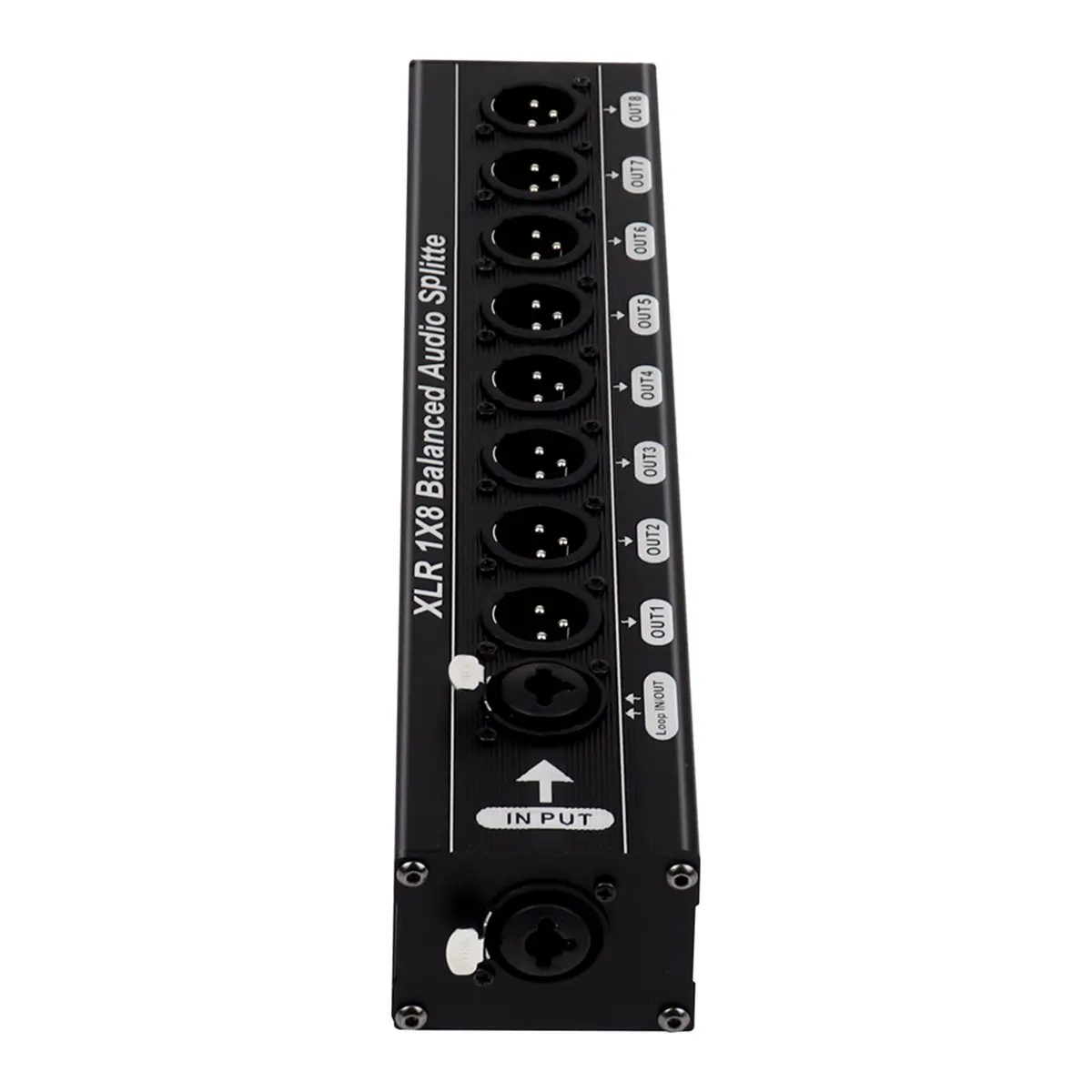 New Electronics XLR 1x8 Balanced Audio Splitter 1 in 8 Out 3 Pin XLR Audio Splitter Audio Signal Splitter Box One Loop Output Au