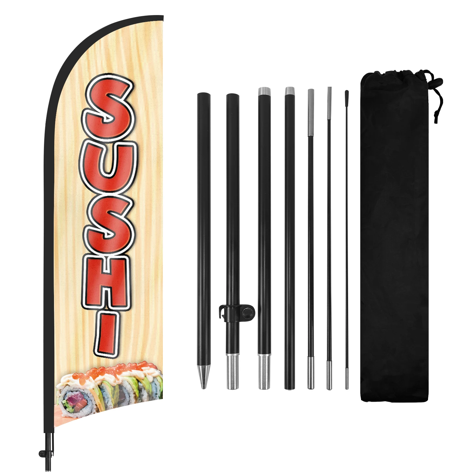 

FSFLAG 1PCS 280CM The Sushi Feather Flag with Flagpole Advertising Outdoor Banner Decoration for Business and Storefront