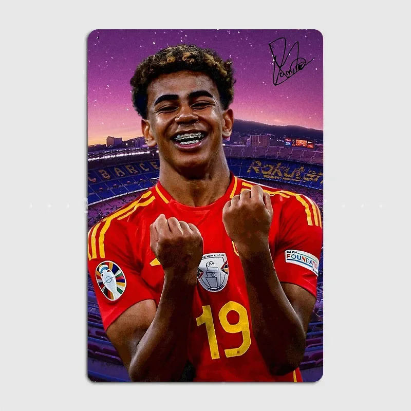 Lamine Yamal Posters Football Player Retro Metal Sign Poster Bar Signboard Interior Wall Room Decoration Vintage Home Decor