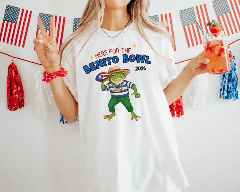 

Футболка для полушоу Bad Bunny Benito Bowl 2026, футболка футбольного сезона