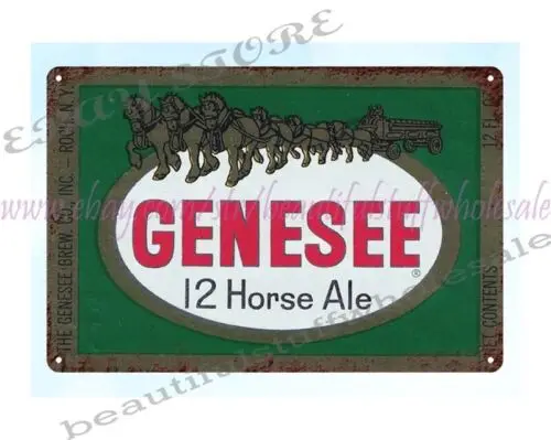 wall art 1933 Genesee 12 Horse Ale Beer Brew. Co Rochester NY metal tin sign