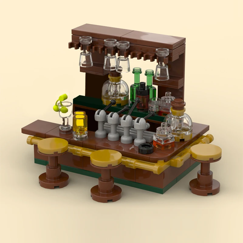 도시 스트리트 뷰 모델 MOC 빌딩 벽돌 바 카운터 장면 모듈 형 기술 선물 휴일 조립 어린이 장난감 정장