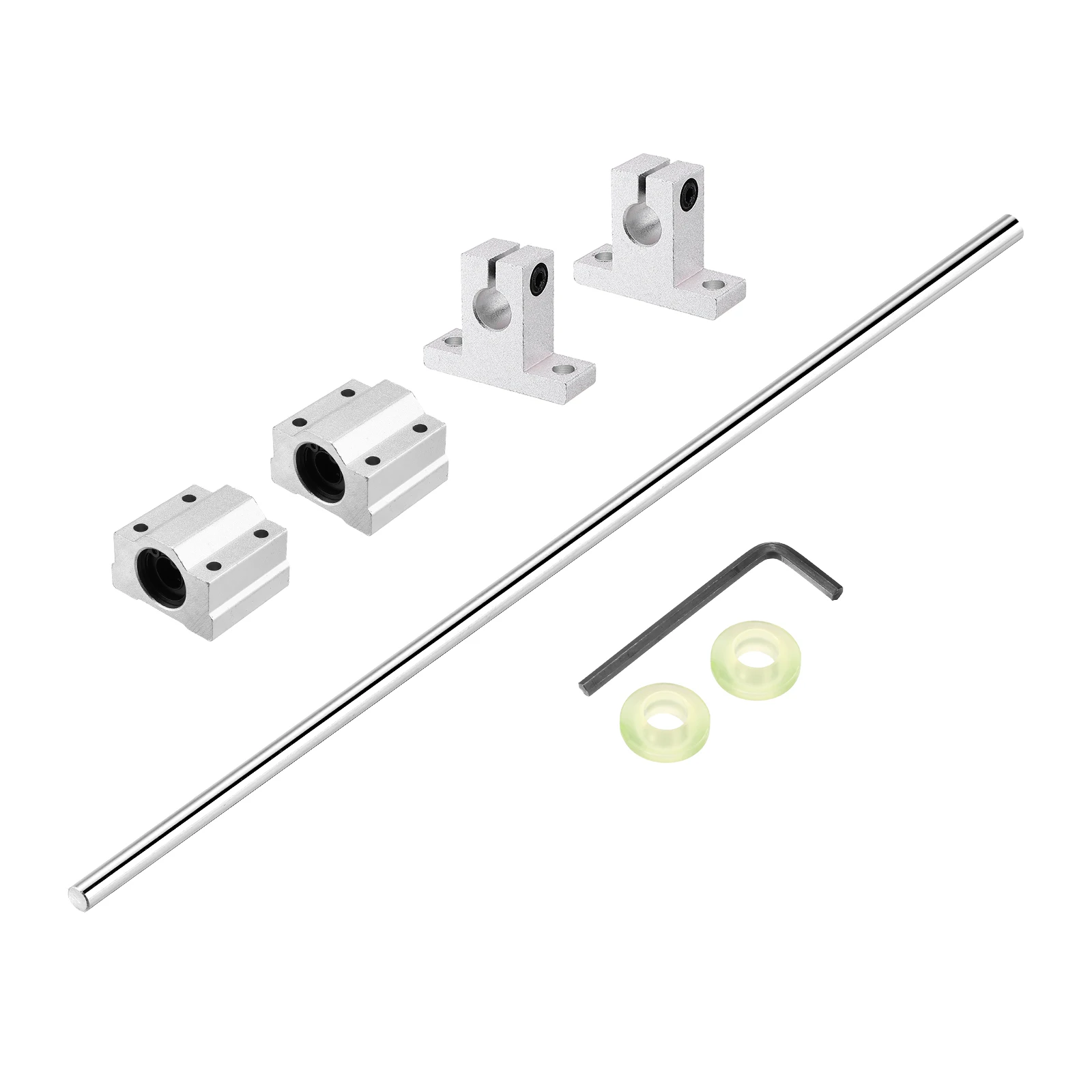 8/10mm x 150-900mm Linear Motion Rod Shaft Guide with SC8/10UU Ball Bearings & SK8/SK10 Aluminum Rail Support Linear Guide Rails