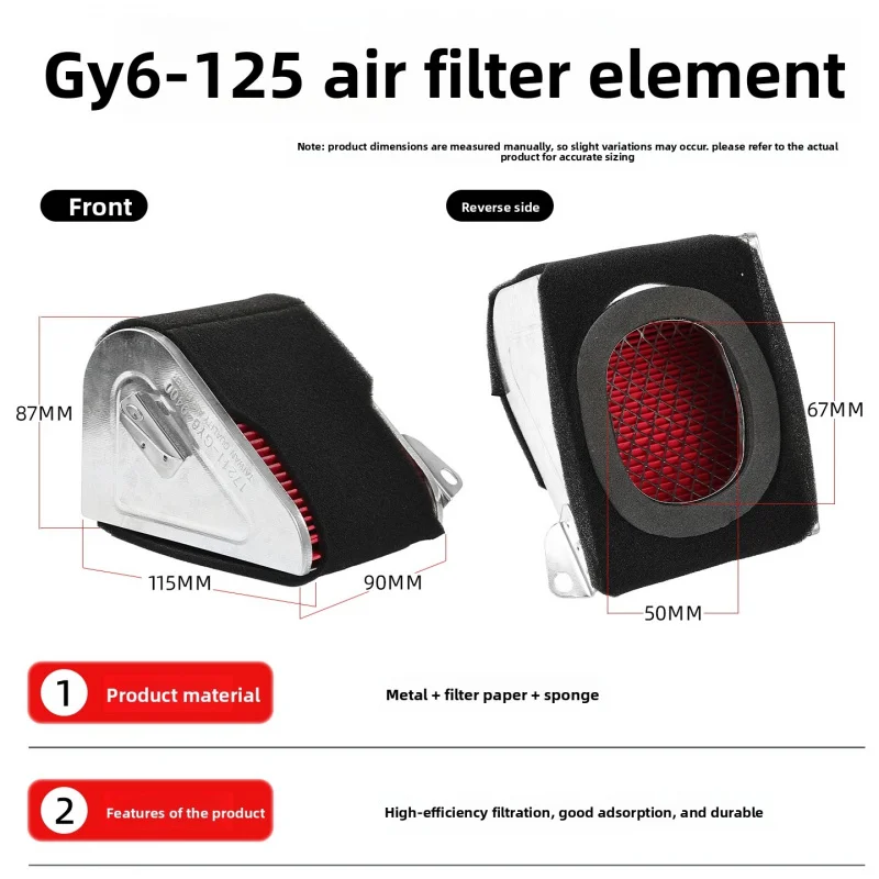 Air Filter Air Cleaner For Kymco 125cc 150cc GY6 Engine, Dustproof High Filtration Replacement Part For Scooter Moped Motorcycle view 2