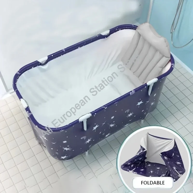 حوض استحمام قابل للطي، حوض استحمام محمول للكبار والأطفال، سعة كبيرة، حوض استحمام خفيف الوزن للمنزل والسفر والتخييم وتخزين الحمام