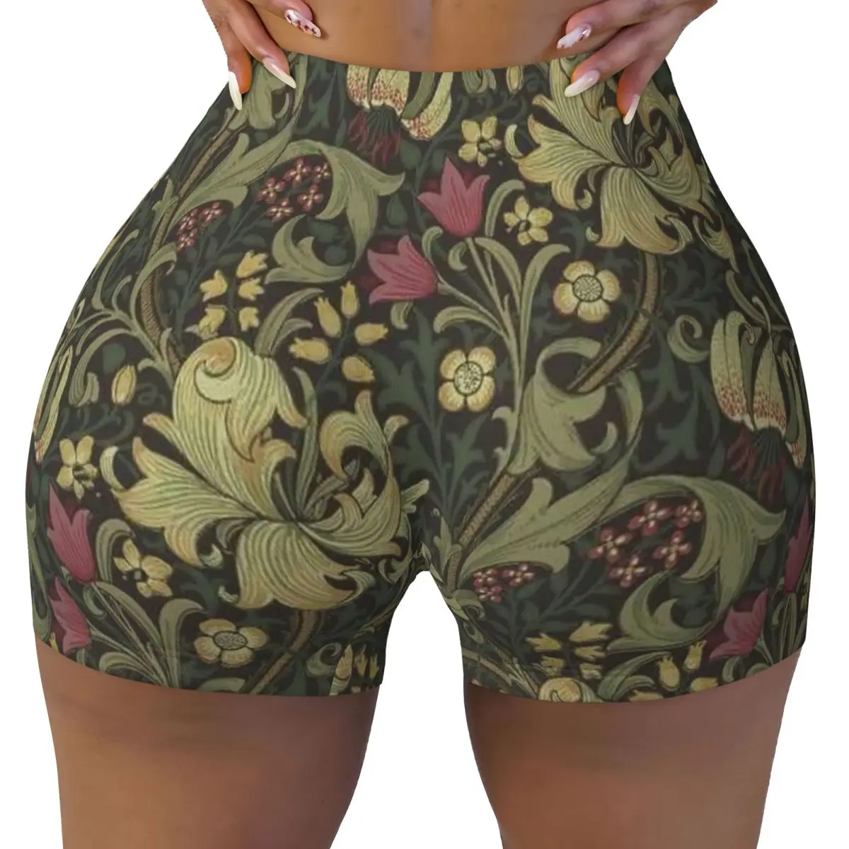 Personalizado William Morris Bullerswood Mulheres Ginásio Treino Correndo Shorts Atlético Voleibol Biker Yoga Shorts