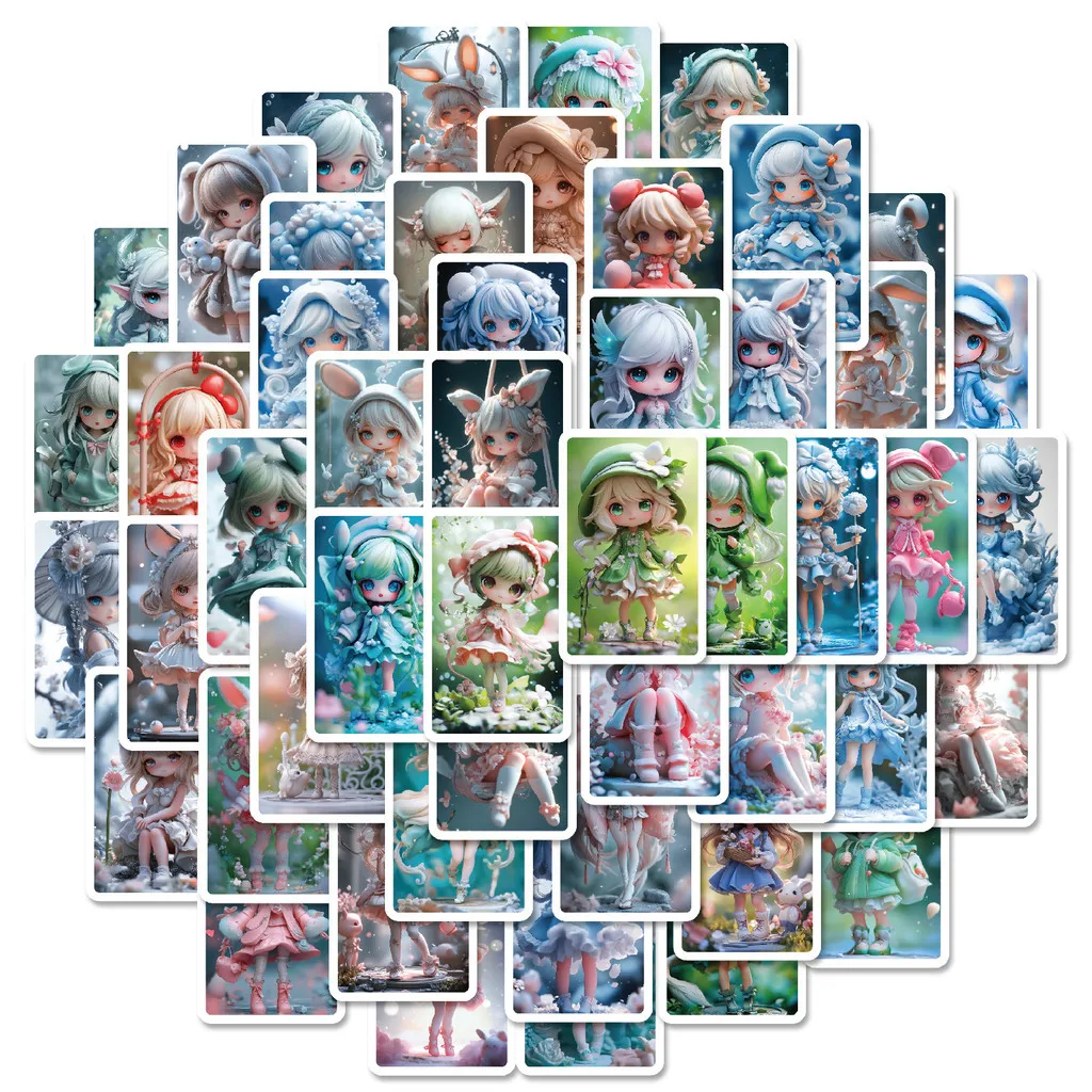 50Pcs Cartoon Fairy Anime Girl Stickers Maiden Decals for Journal Water Bottle and Luggage DIY Decoration Anime Worlds Store