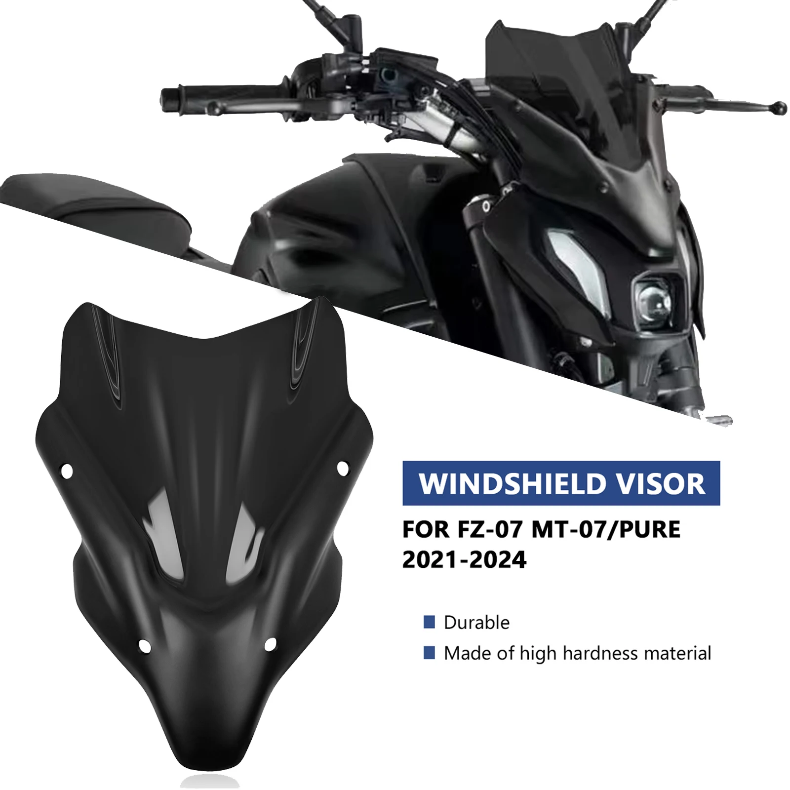 For MT-07 2024 2023 2022 2021 MT07 PURE FZ07 2024 Motorcycle Touring Sport WindScreen Windshield Visor Deflector Fairing Cover