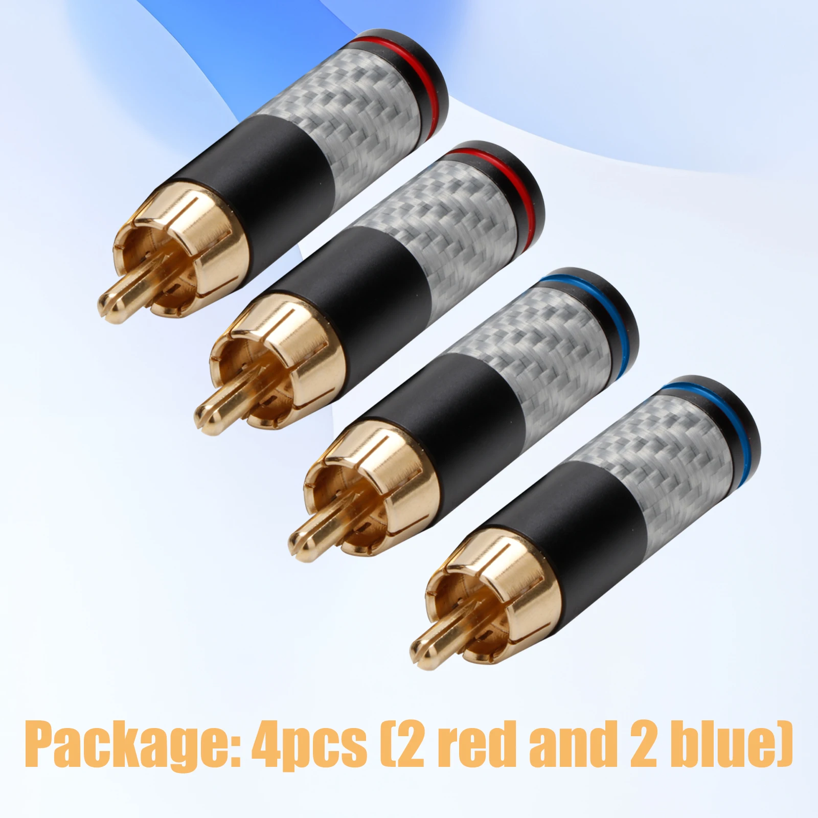 

4pcs HiFi RCA Plug solder terminal audio cable plug AV repair head Fever grade RCA