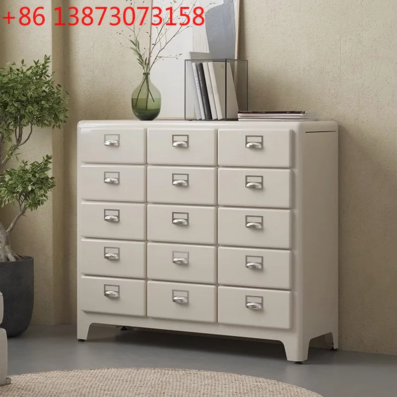 

Japanese-style retro iron cabinet, simple living room metal drawer cabinet, storage bedroom storage cabinet