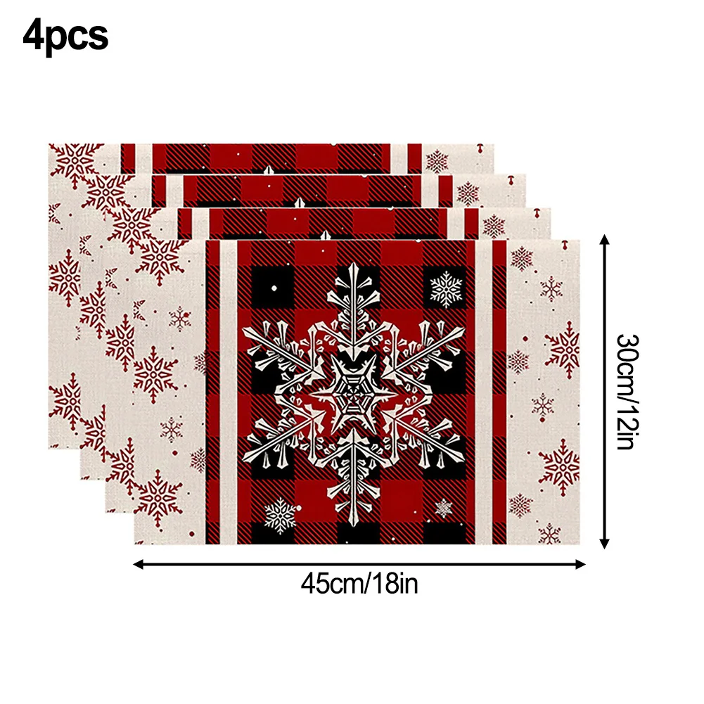 18*12IN Placemats Anti-stain Placemats Fade-resistant Machine Washable Sturdy Cloth Placemats Wear-resistant Dining Table