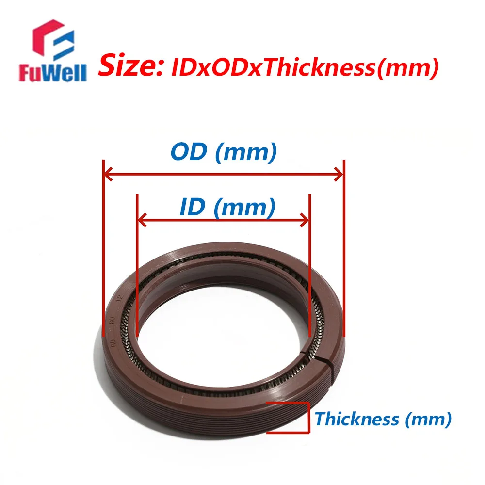 Fuwell Split-Open Skeleton Oil Seal O-Ring ID 130-165mm Gaskets Temperature Resistant Anti-Oxidation Stern Shaft Air Compressors