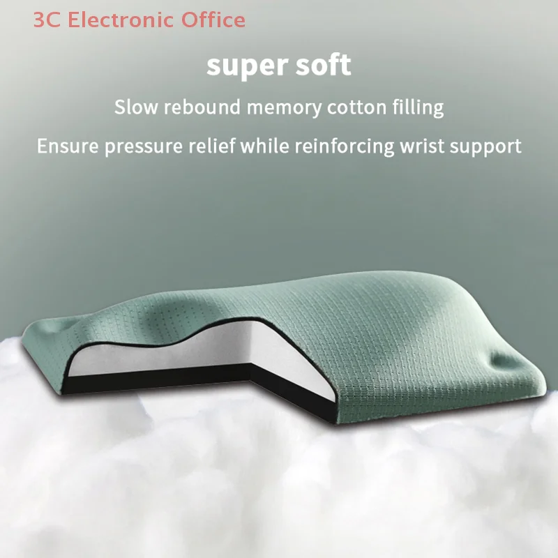 Alfombrilla de ratón ergonómica para reposamanos con soporte antideslizante para muñeca para oficina, juegos, computadora portátil, reposabrazos para PC