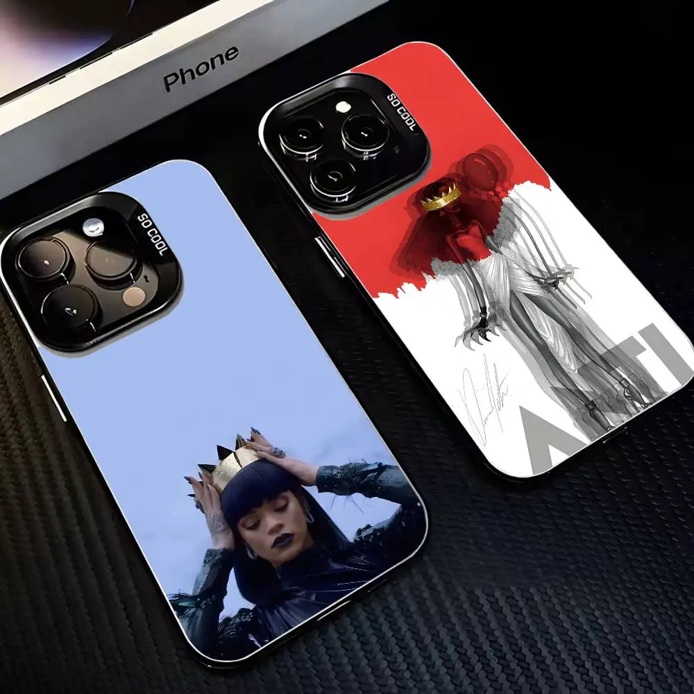 

Singer R-RIHANNAS-S Phone Case For iPhone17,16,15,14,13,12,11 Plus,Pro Max Black Matte Shockproof Cover