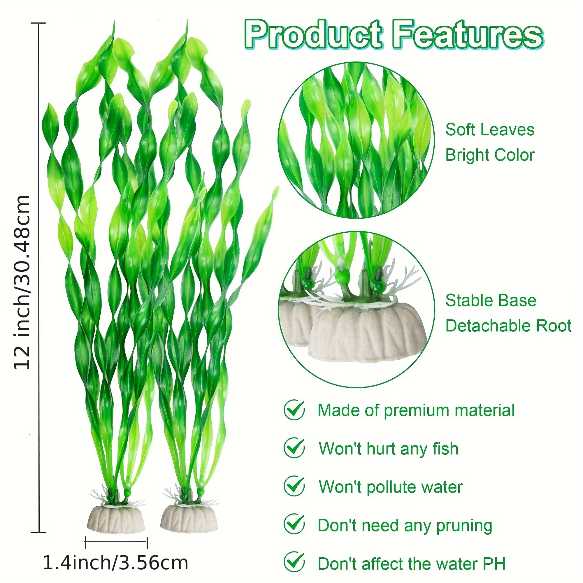 10 PCS Artificial Seaweed Water Plants For Aquarium, Plastic Fish Tank Plant Decorations