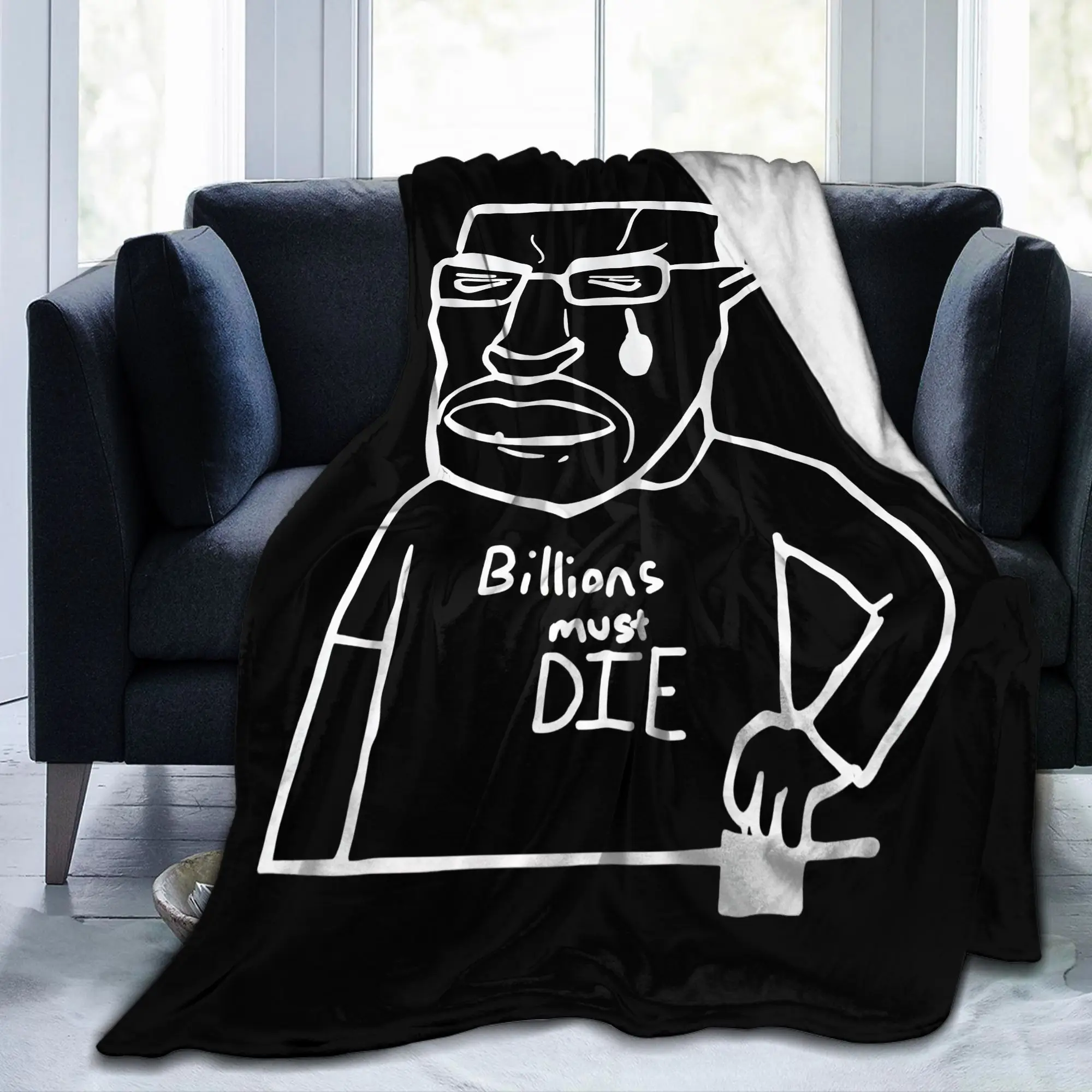 Billions Must Die Chudjak Meme Blanket Cover  Flannel Throw Blanket Airplane Travel Personalised Soft Warm Bedsprea,