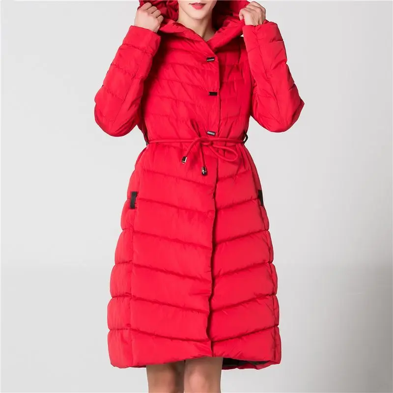 High Quality Jacket Women Autumn Winter Solid Cotton Coat Female Long Sleeve Parkas With Hood Slim Long Jackets For Women