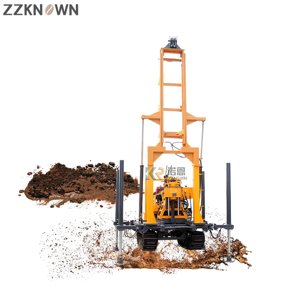 جهاز حفر الآبار الثقيل مع معدات مرساة الزاحف آلات الحفر آلات الآبار محركات الديزل عالية الطاقة