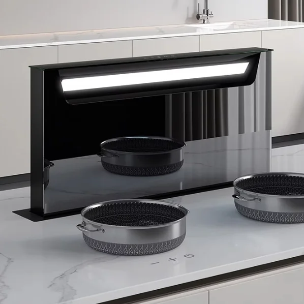 Hidden Table Top Lift Range Hood, Open Type Desktop Invisible Range Hood  Kitchen Appliances