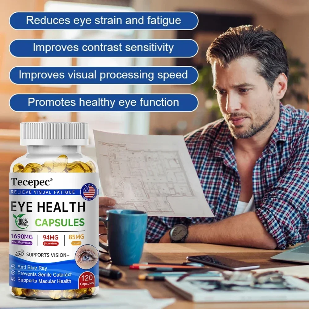 Tecepec Lutein/carotene Capsule Supplement for Eye Health, Promote Overall Visual Function and Macula, Fight Fatigue