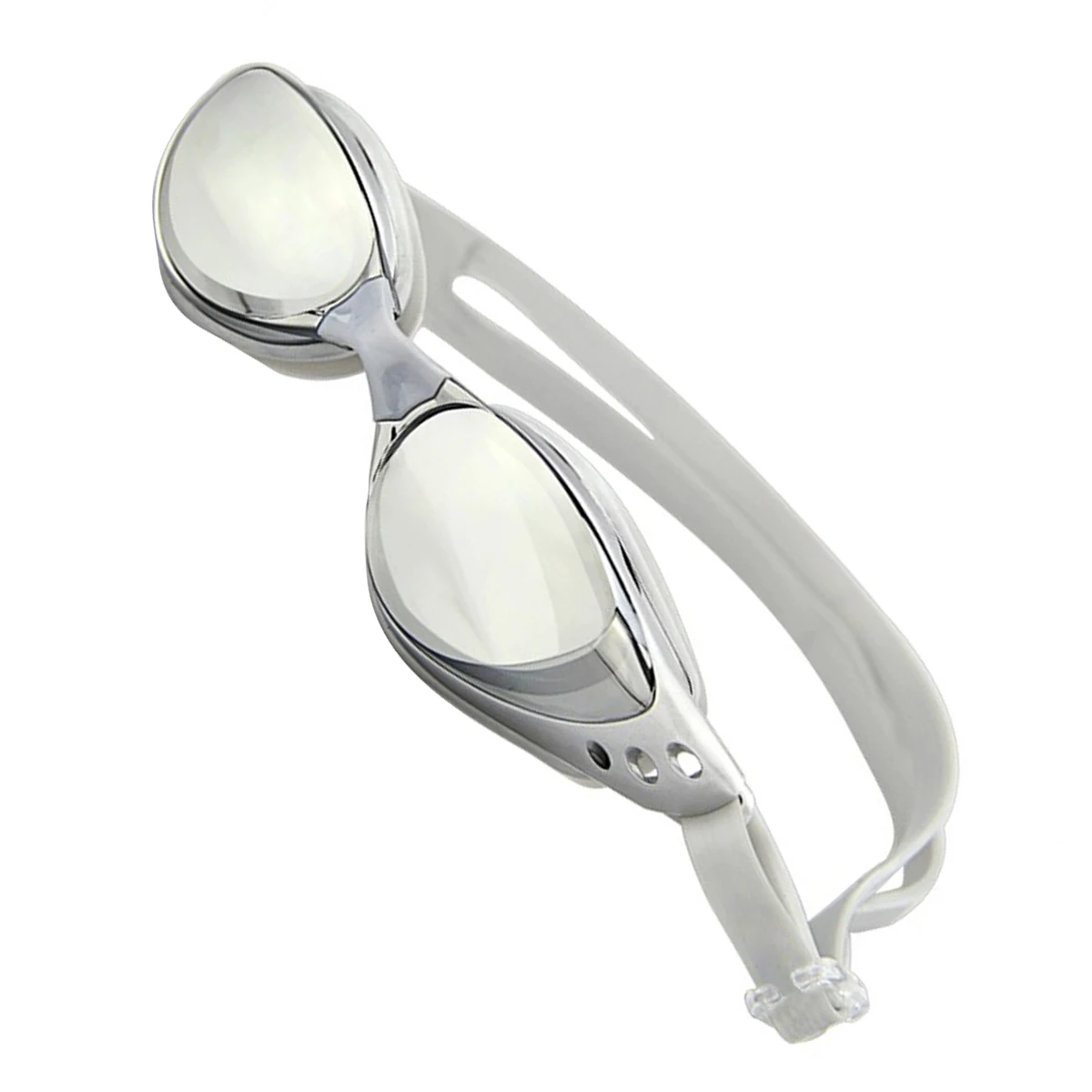 

Anti Fog Swimming Goggles UV Protection Adult Unisex DL603 Silver PC Lens Adjustable Sealed Design