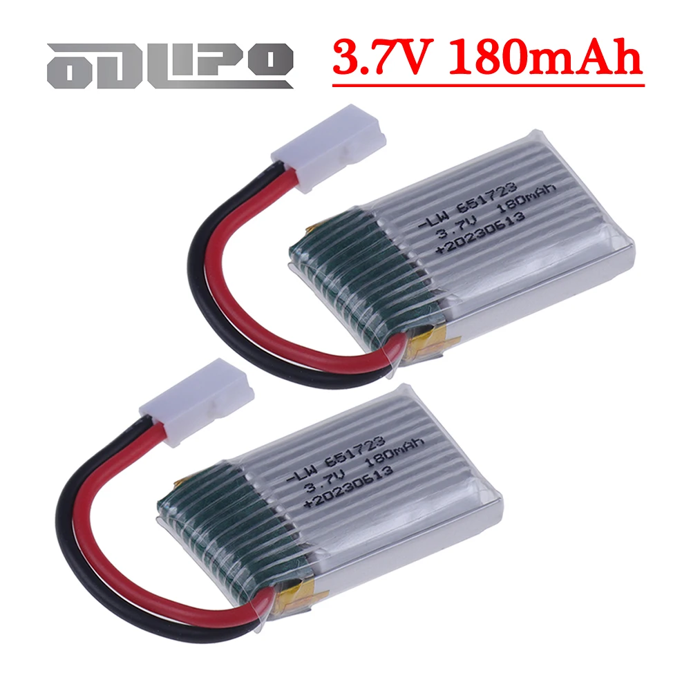 For JJRC H8 Mini 3.7v 180mah Lipo Battery For H2 H48 U207 RC Quadcopter Spare parts 651723 3.7v Battery for RC Helicopter Toys