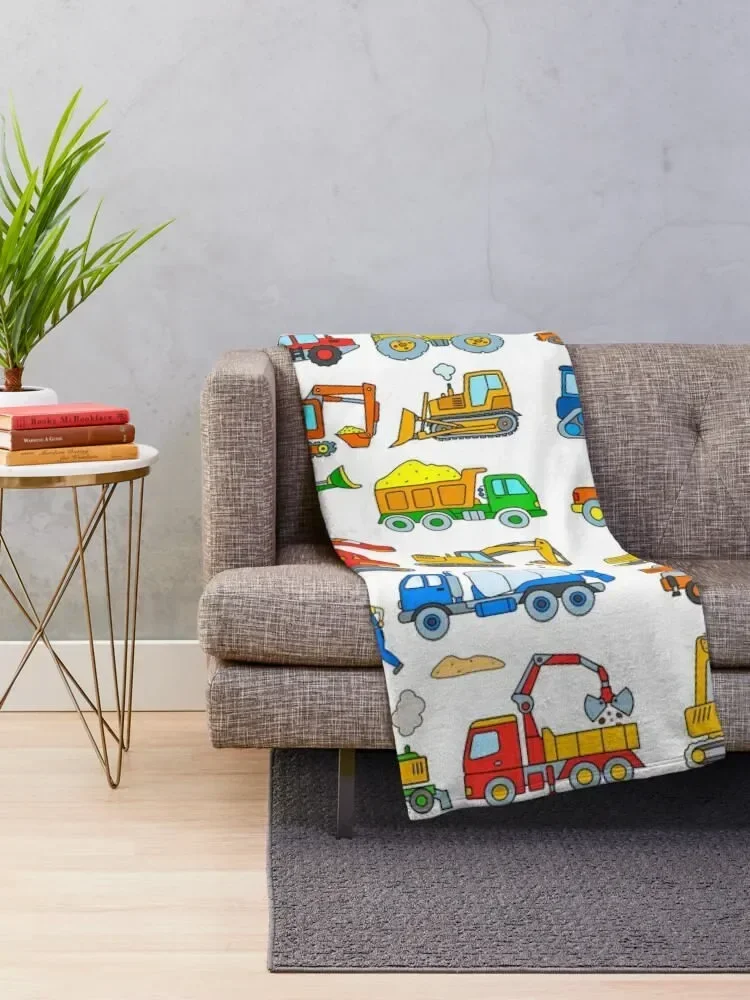 Digger Construction Vehicle Design Throw Blanket for babies Luxury Throw Blankets