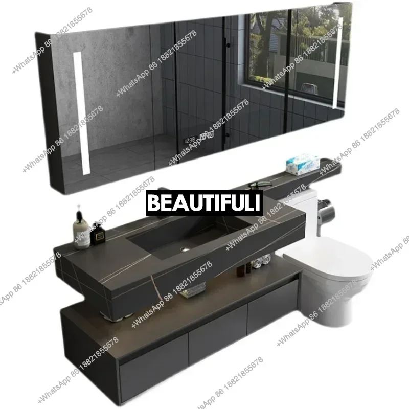 Z136Bathroom Kit With Mirrors Cabinet Storage Closed Toilet Narrow Locker Furniture Luxury Wall Pharmacy Mdf Column Corner Sinks