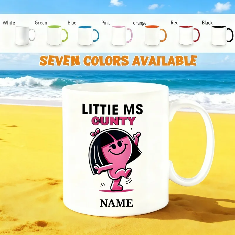 Customizable Name Mug - Playful Pink Cartoon Character, Dishwasher Safe - Perfect Birthday & Holiday Gift Idea