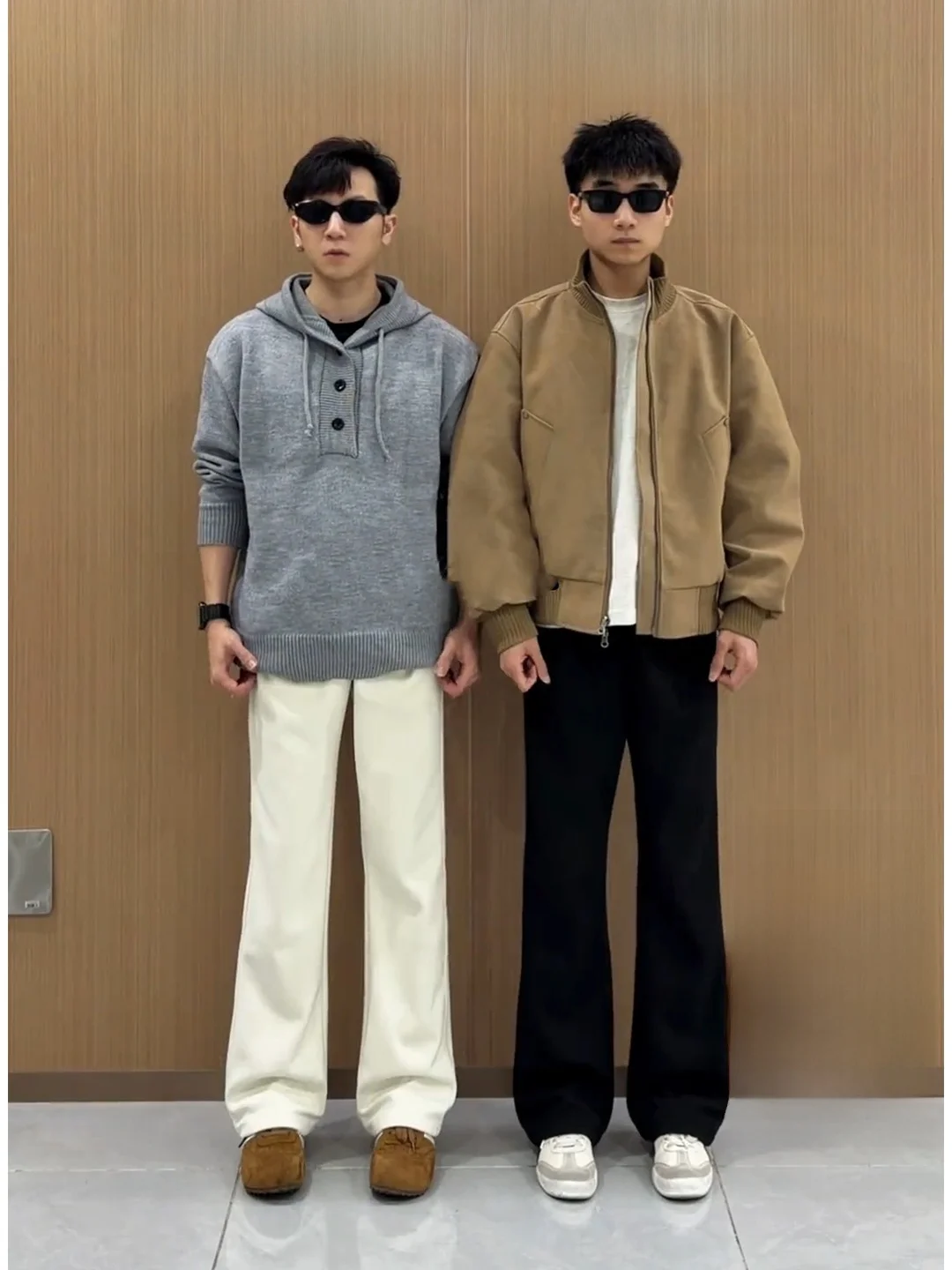 

Cleanfit Fce Lined Flared Casual Trousers for Men Winter Slimming Pants Elevated Waist Cool Sle Color Long Trousers