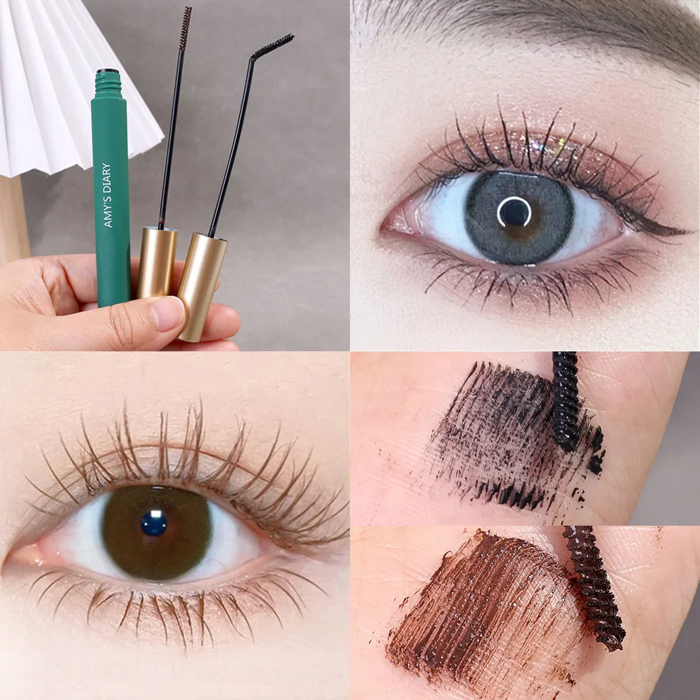 Ultra-fine Head Mascara Curling Thick Lengthening Eyelash Mascara Waterproof Non-smudge Black Brown Natural Curl Mascara Makeup