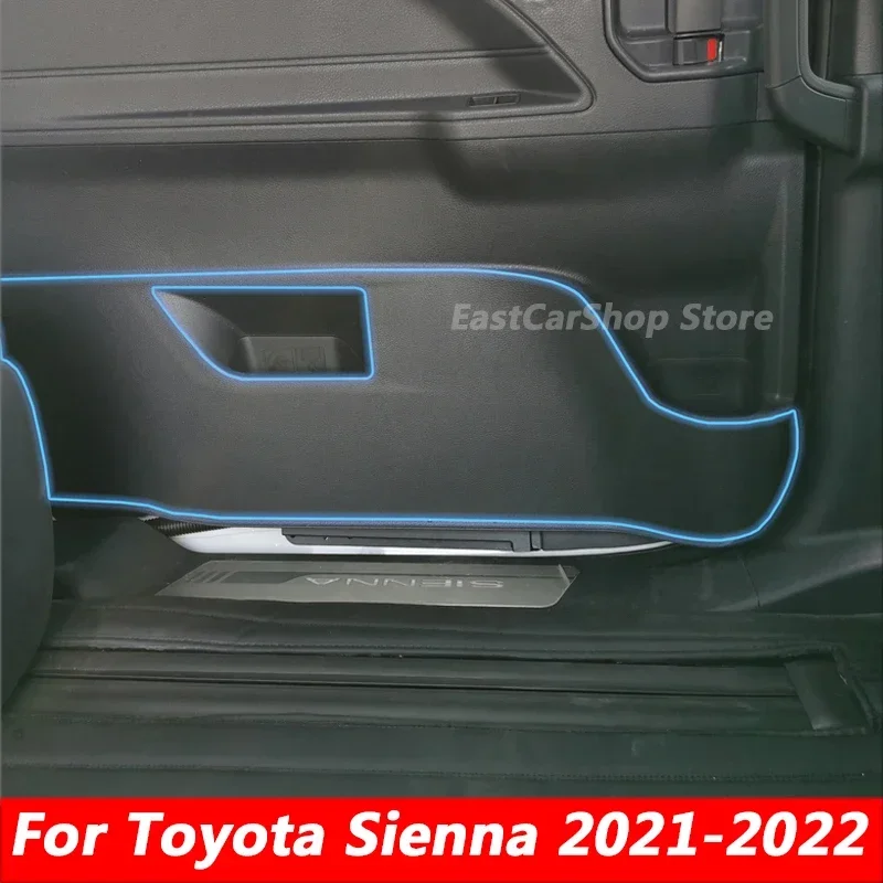 

For Toyota Sienna 4th XL40 2021 2022 Car PU Leather Door Protector Pad Door Plank Anti Kick Anti-dirty Pad Mat Cover Sticker