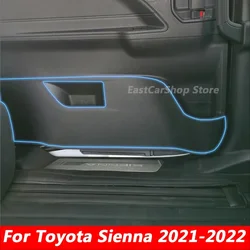 For Toyota Sienna 4th XL40 2021 2022 Car PU Leather Door Protector Pad Door Plank Anti Kick Anti-dirty Pad Mat Cover Sticker